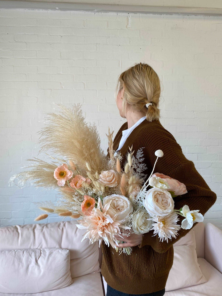 hiddenbotanicsweddings Bouquets Dried & Artificial Flowers Bridal Bouquet - Sandy Cream & Peach