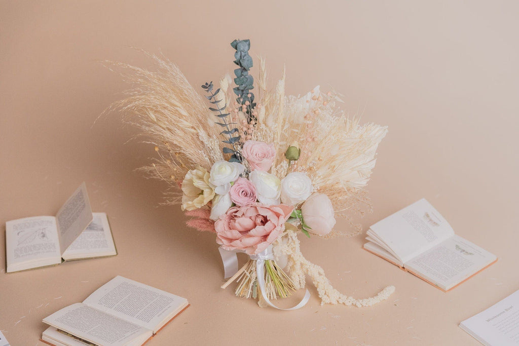 hiddenbotanicsweddings Bouquets Dried & Artificial Flowers Bridal Bouquet - Sandy Cream & Pink