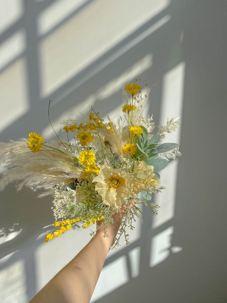 hiddenbotanicsweddings Bouquets Dried & Artificial Flowers Bridal Bouquet - Spring Yellow & Green