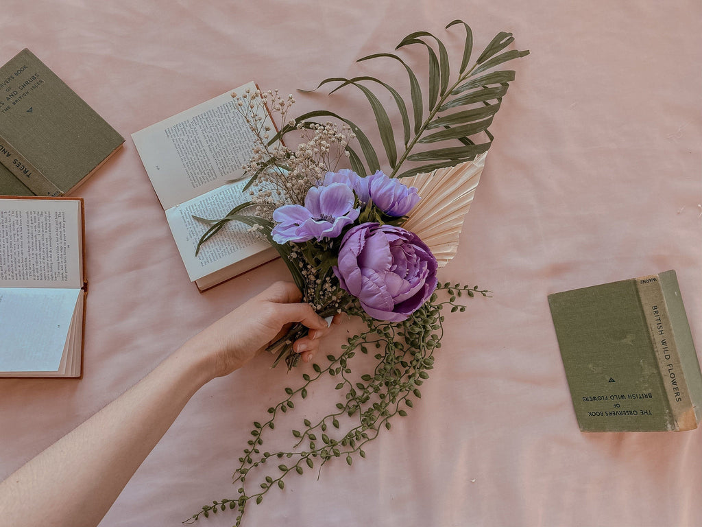 hiddenbotanicsweddings Bouquets Dried & Artificial Flowers Bridal Bouquet - Tropical Green & Purple