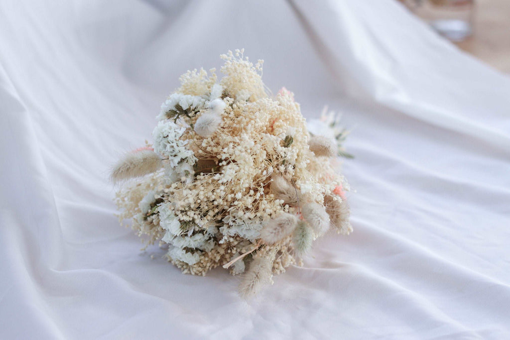 hiddenbotanicsweddings Bouquets Dried Flowers Bridal Bouquet - Bleached White & Pink