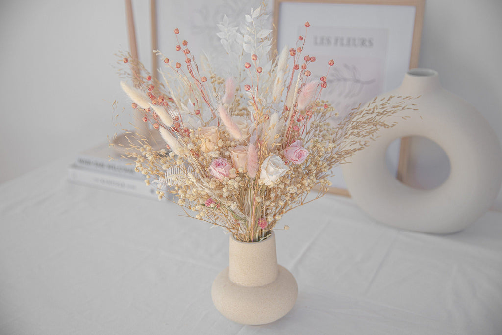 hiddenbotanicsweddings Bouquets Dried Flowers Bridal Bouquet - Blush Pink & Cream No:1