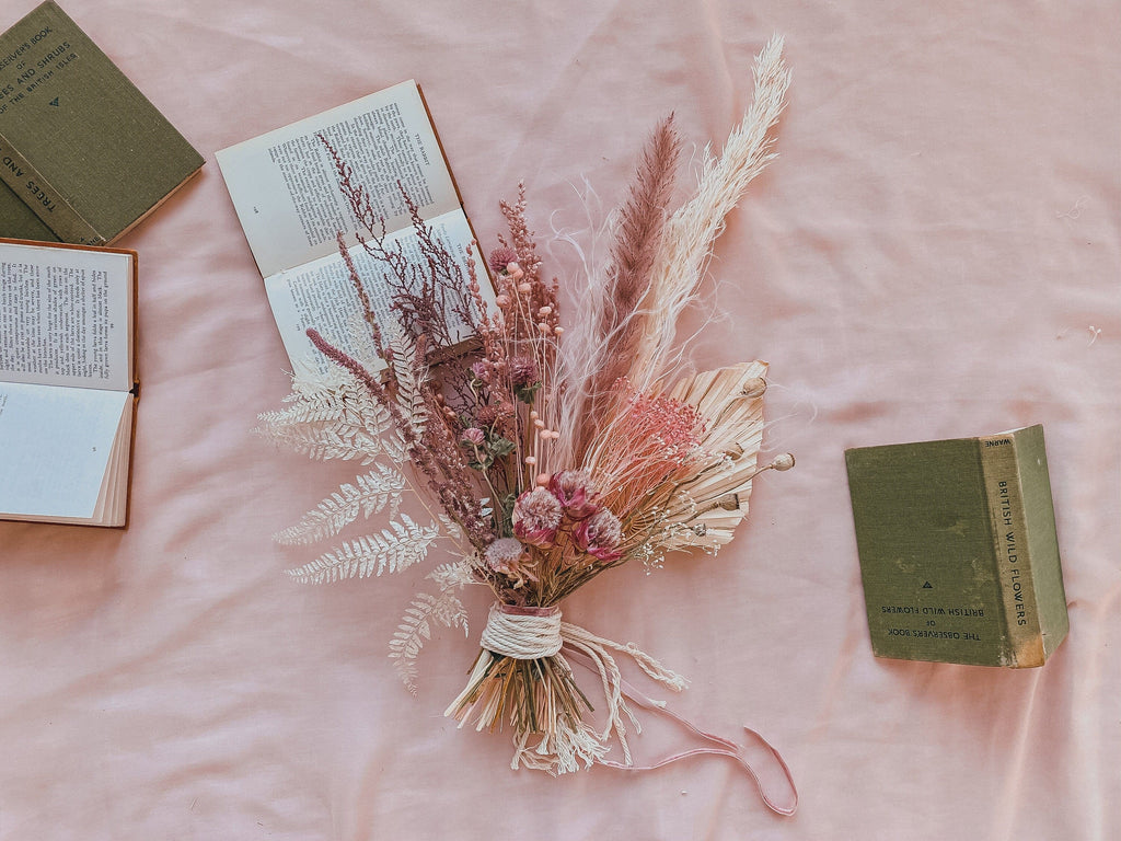 hiddenbotanicsweddings Bouquets Dried Flowers Bridal Bouquet - Blush Pink & White