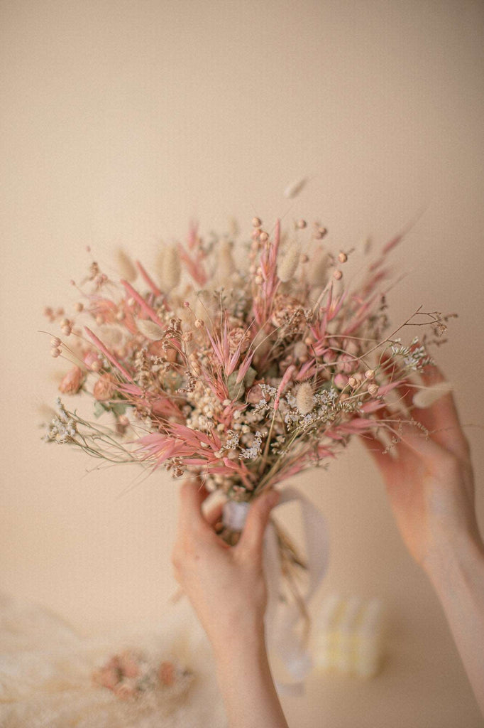hiddenbotanicsweddings Bouquets Dried Flowers Bridal Bouquet - Blush Pink & White