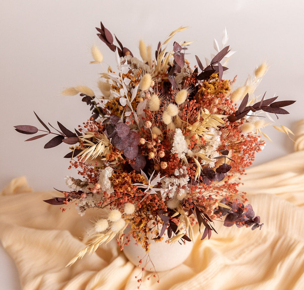 hiddenbotanicsweddings Bouquets Dried Flowers Bridal Bouquet - Burnt Orange & Cream No. 2