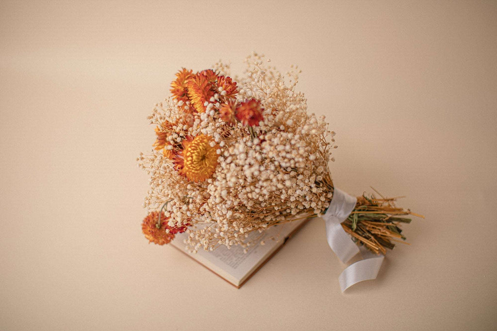 hiddenbotanicsweddings Bouquets Dried Flowers Bridal Bouquet - Burnt Orange & Cream No. 3