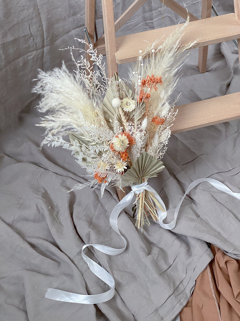 hiddenbotanicsweddings Bouquets Dried Flowers Bridal Bouquet - Burnt Orange & Cream No. 4