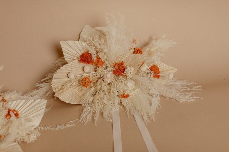 hiddenbotanicsweddings Bouquets Dried Flowers Bridal Bouquet - Burnt Orange & Cream No. 8