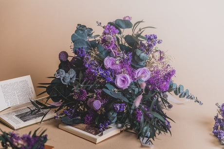 Preserved English Rose & Scottish Thistle Wrist Corsage / Ruscus Wrist