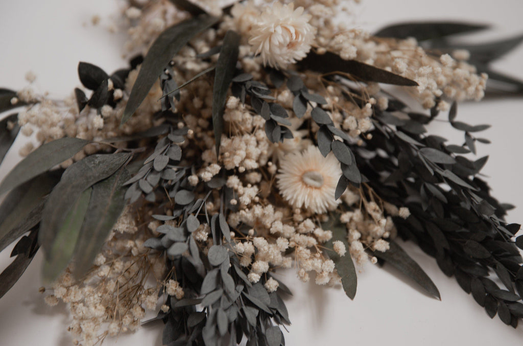 hiddenbotanicsweddings Bouquets Dried Flowers Bridal Bouquet - Eucalyptus Green & Cream
