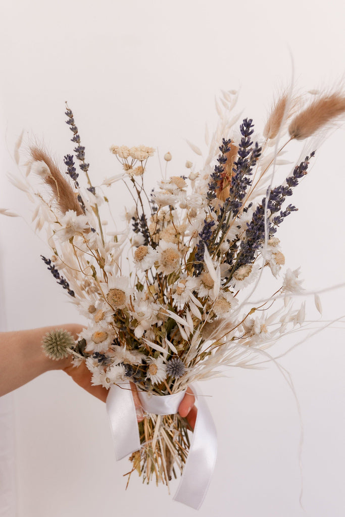hiddenbotanicsweddings Bouquets Dried Flowers Bridal Bouquet - Lavender Purple & White No. 1