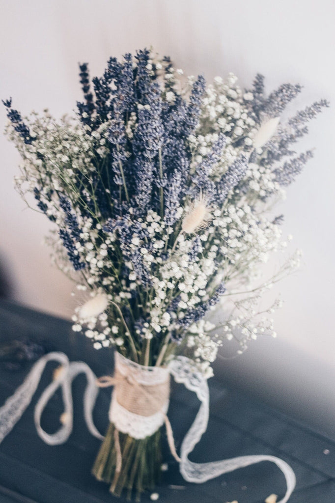 hiddenbotanicsweddings Bouquets Dried Flowers Bridal Bouquet - Lavender Purple & White No. 2