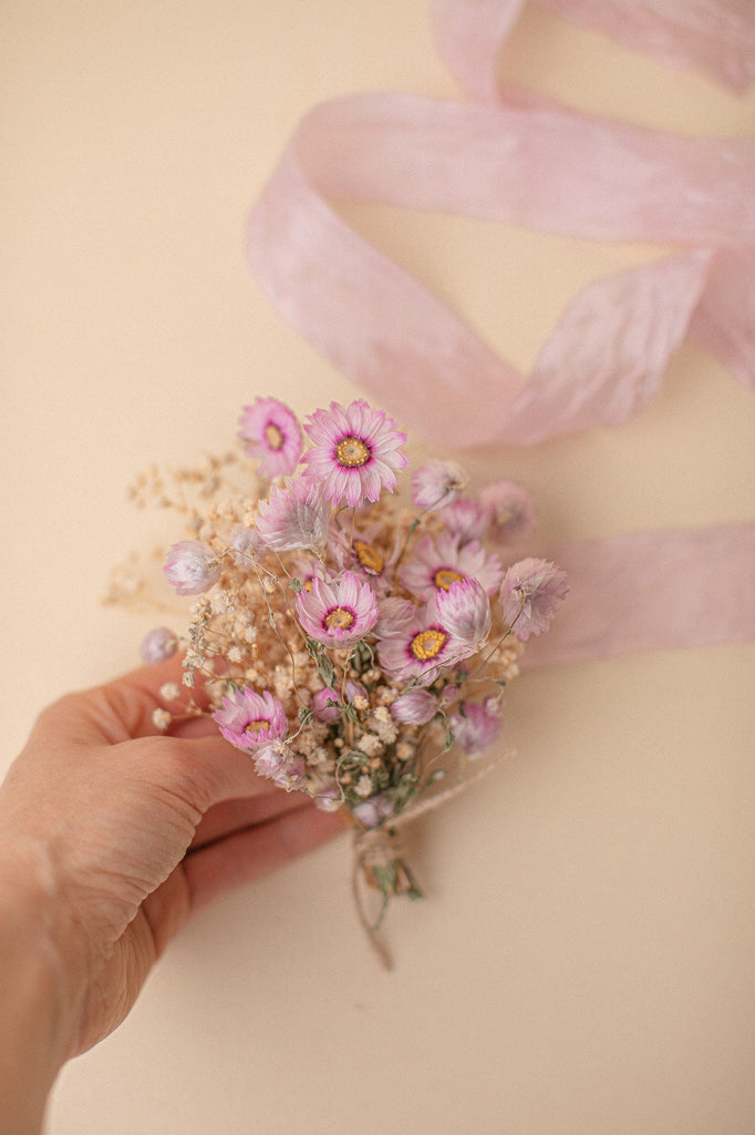 hiddenbotanicsweddings Bouquets Dried Flowers Bridal Bouquet - Light Pink & White