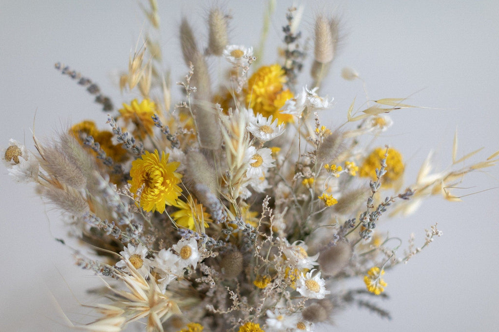 hiddenbotanicsweddings Bouquets Dried Flowers Bridal Bouquet - Light Yellow & Cream