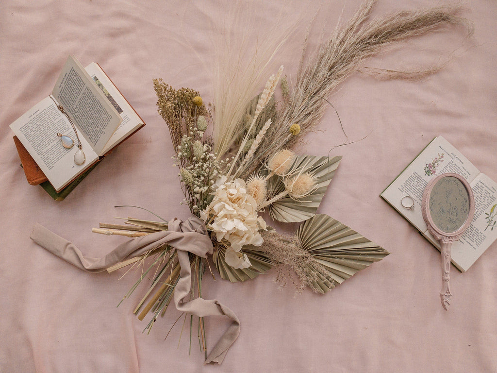 hiddenbotanicsweddings Bouquets Dried Flowers Bridal Bouquet - Off-White & Cream