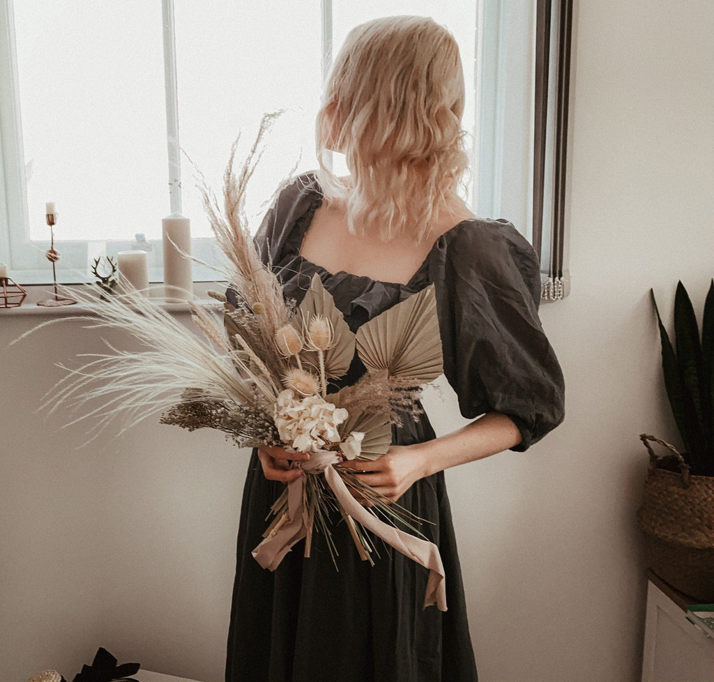 hiddenbotanicsweddings Bouquets Dried Flowers Bridal Bouquet - Off-White & Cream