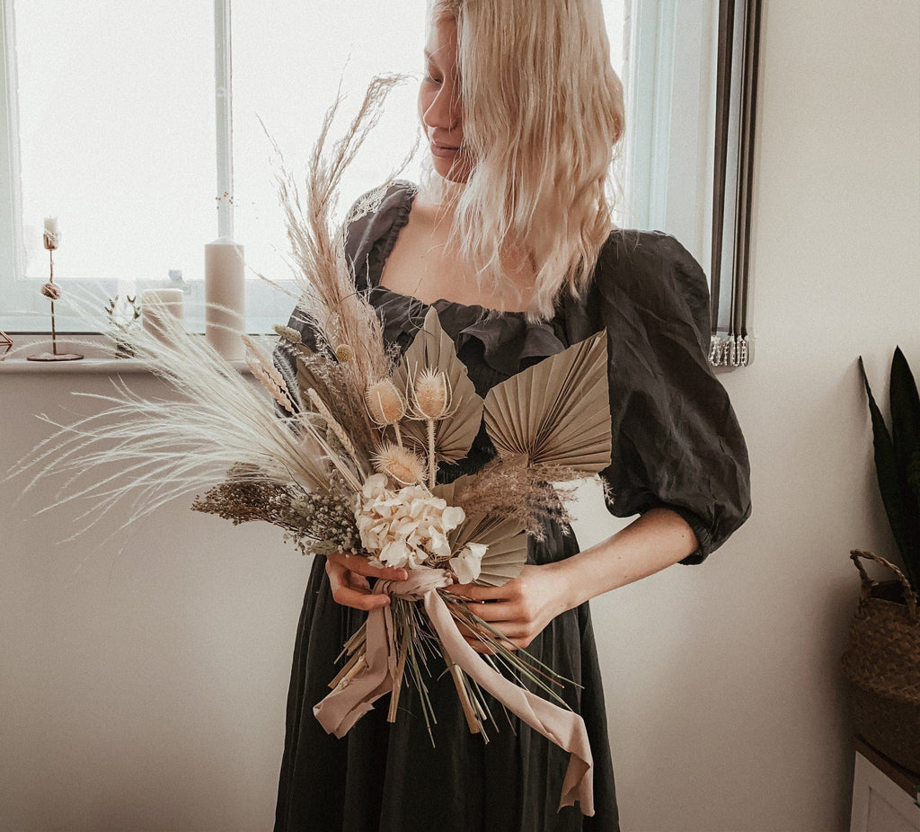 hiddenbotanicsweddings Bouquets Dried Flowers Bridal Bouquet - Off-White & Cream