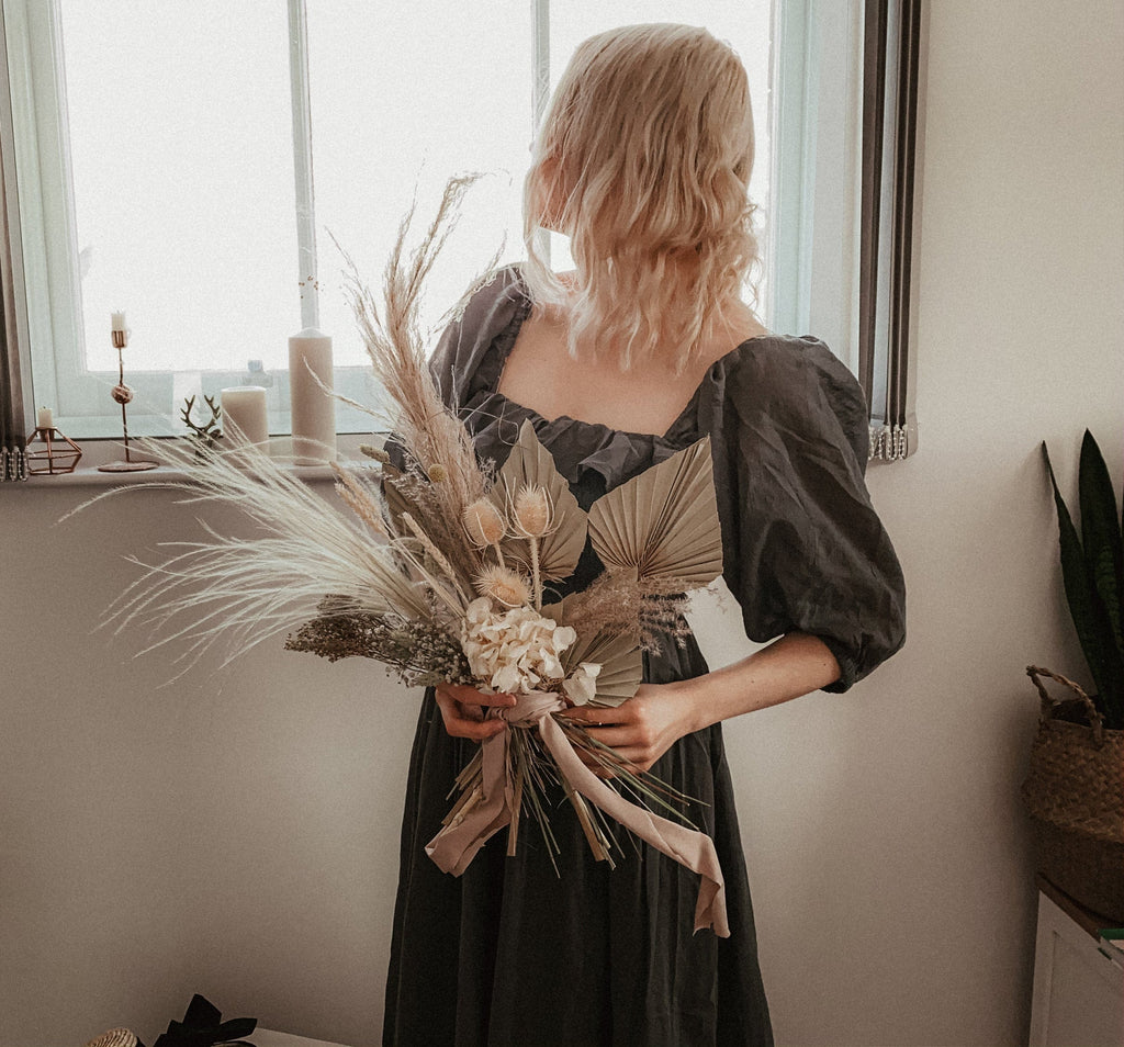 hiddenbotanicsweddings Bouquets Dried Flowers Bridal Bouquet - Off-White & Cream