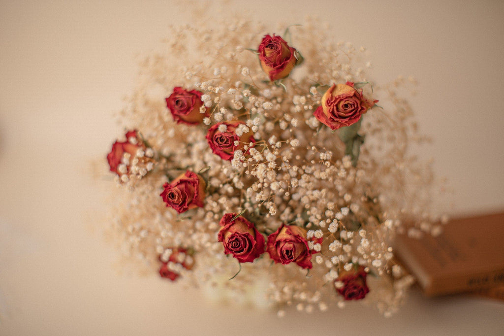 hiddenbotanicsweddings Bouquets Dried Flowers Bridal Bouquet - Rustic Red & Cream