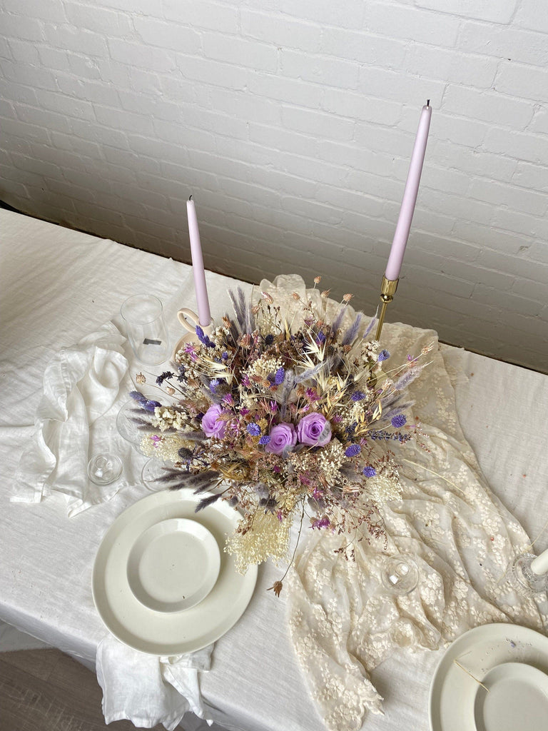 hiddenbotanicsweddings Bouquets Dried Flowers Bridal Bouquet - Sandy Cream & Lilac