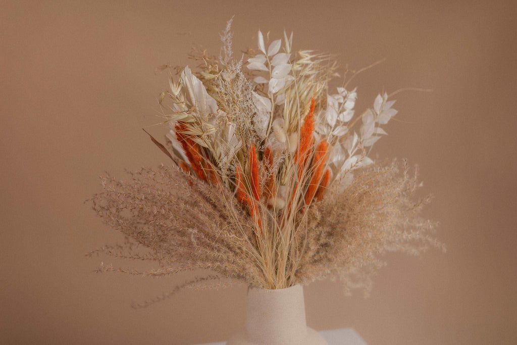 hiddenbotanicsweddings Bouquets Dried Flowers Bridal Bouquet - Sandy Cream & Orange