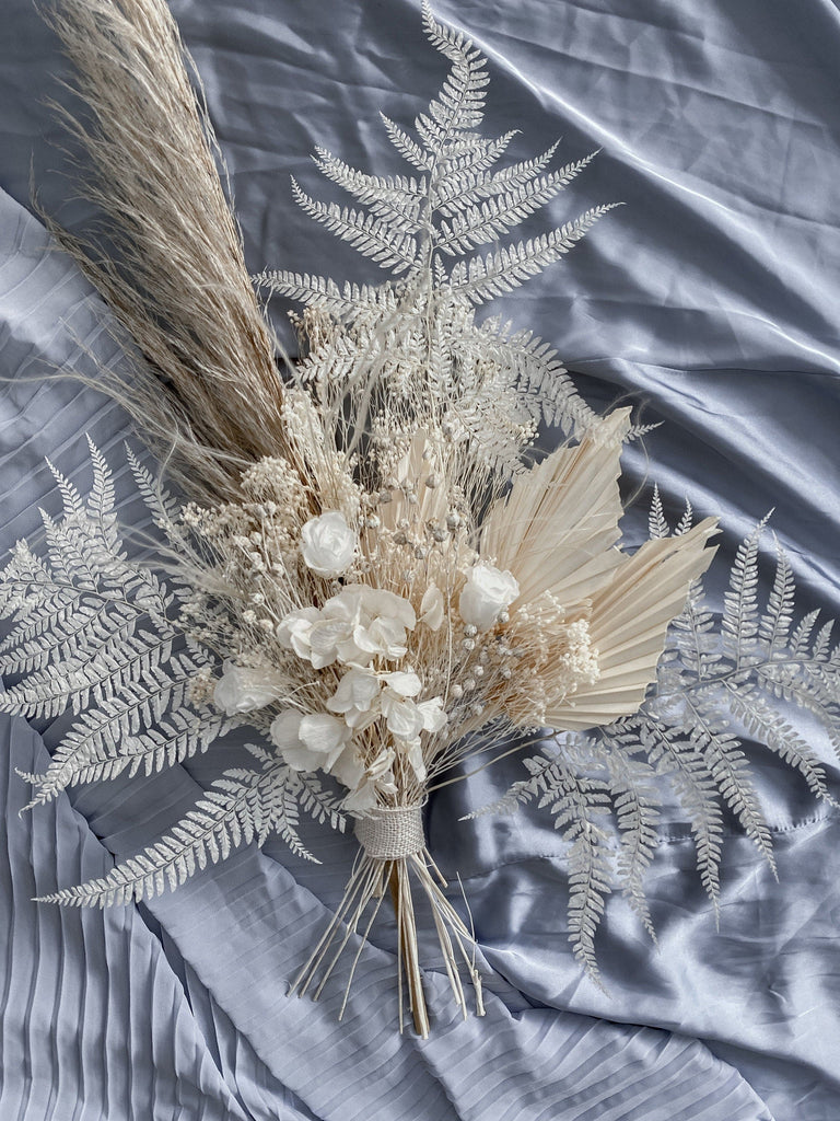 hiddenbotanicsweddings Bouquets Dried Flowers Bridal Bouquet - Sandy Cream & White No. 1