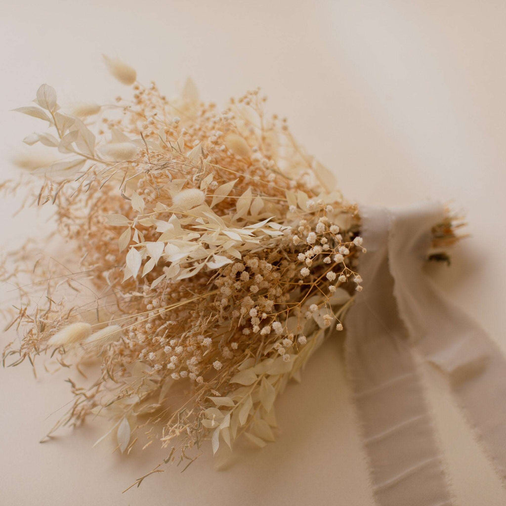 hiddenbotanicsweddings Bouquets Dried Flowers Bridal Bouquet - Sandy Cream & White No. 6