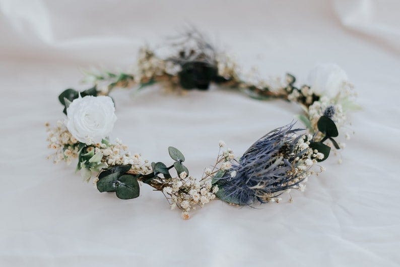 hiddenbotanicsweddings Bouquets Dried Flowers Bridal Bouquet - Soft Green & Cream