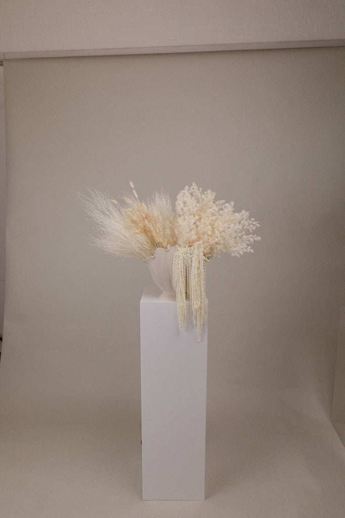 hiddenbotanicsweddings Cloud Fern & Amaranthus with Bunny Tails Top Table Centerpiece and Vase Arrangement