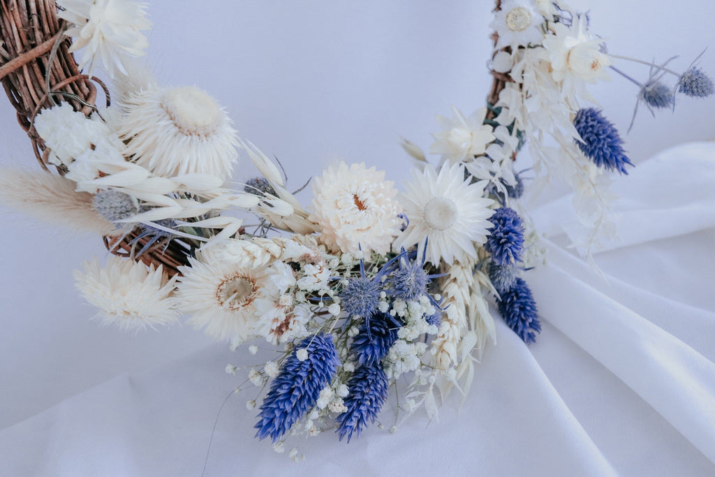 hiddenbotanicsweddings Floral Home Decorations Dried Flowers Farmhouse Wreath /  Front Door Wreath / Wedding Decorations / Hoop Twig
