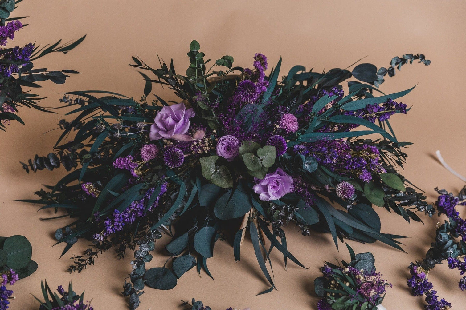 hiddenbotanicsweddings Floral Home Decorations Lilac Eternal Roses & Preserved Eucalyptus Wildflower Arch Decoration Chuppah Decor, Wedding Arch Decor, Backdrop Decor