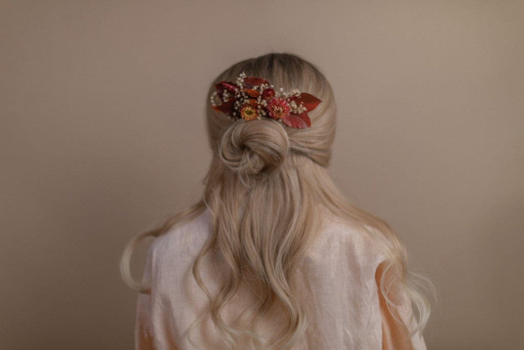 hiddenbotanicsweddings Hair Combs Autumn Terracota Bridal Comb / Autumn Wedding Hair Accessory