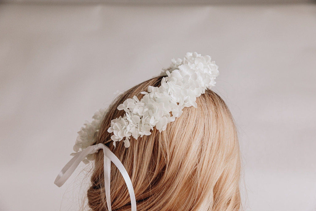 hiddenbotanicsweddings Hair Crowns All Preserved Hydrangea Bridal Boho Crown / Ivory Hydrangea Wedding Crown