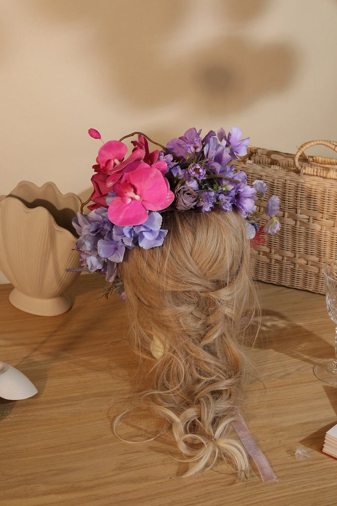 hiddenbotanicsweddings Hair Crowns Floral crown Bonnet Bridal Crown Bridgerton Blooms