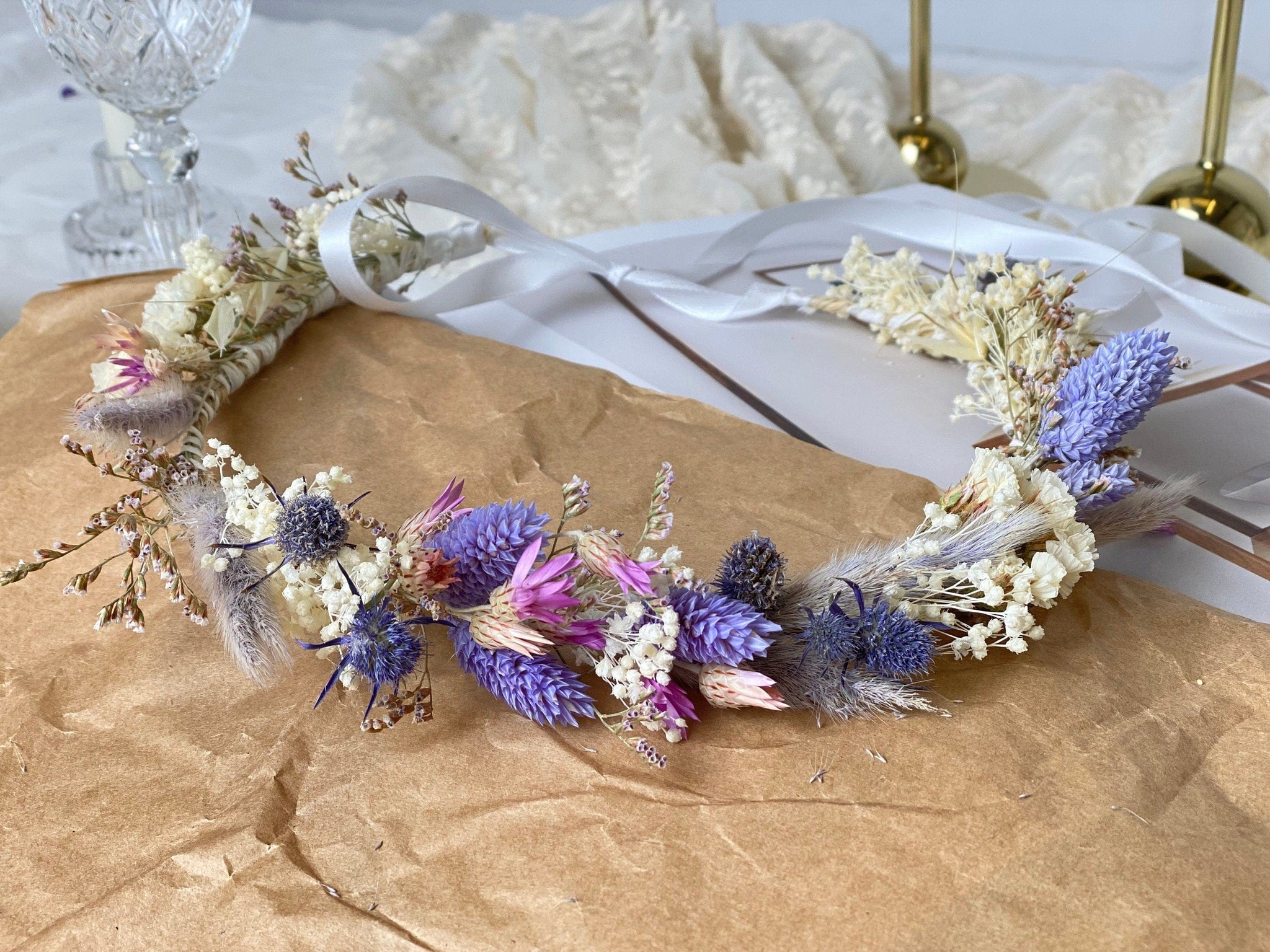 Purple Mist Flower Crown // Dried Flowers offers // Headpiece