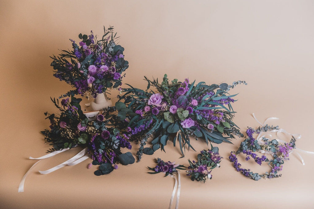 hiddenbotanicsweddings Hair Crowns Scottish Thistle & Preserved Eucalyptus Greenery Crown / Boho Green Weddingss