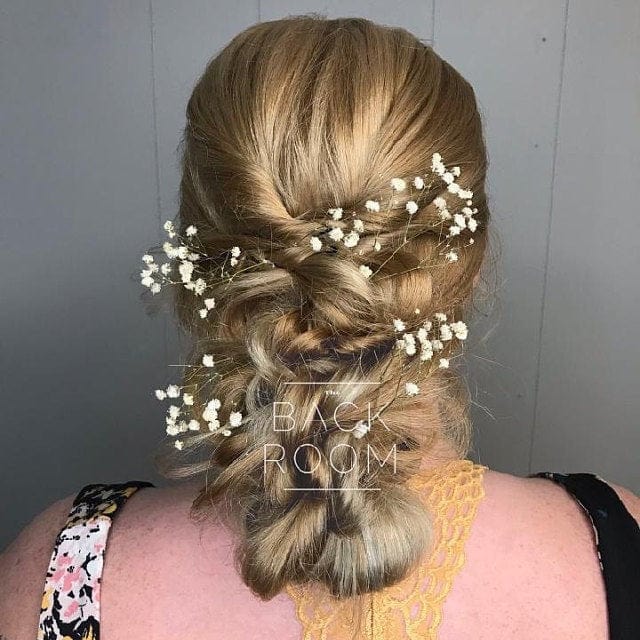 hiddenbotanicsweddings Hair Pin Sets Gypsophila Hair Pin, White Baby's Breath Bridal Hair Pin, Real Dried Flowers, Woodland Weddings, Rustic hair pin,