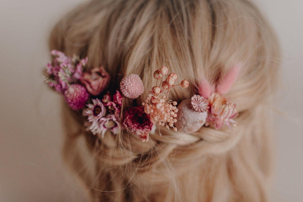 hiddenbotanicsweddings Hair Pin Sets Pink Bill Ball & Larkspur 15piece Hair Pins  Set, Boho Hair Pins, Wedding Hair Pins, Flower Pin Set