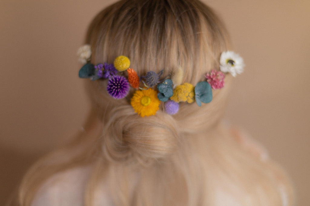 hiddenbotanicsweddings Hair Pin Sets Rainbow Flower Hair Pins Set, Boho Hair Pins, Wedding Hair Pins, Flower Pin Set