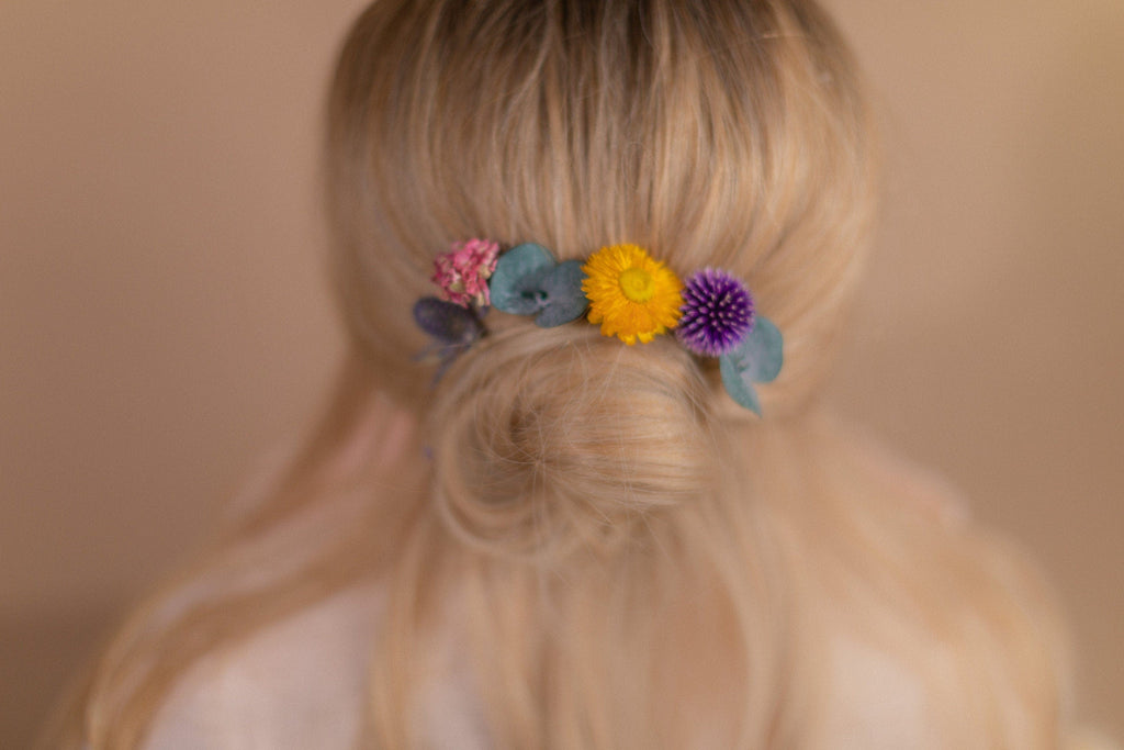 hiddenbotanicsweddings Hair Pin Sets Rainbow Flower Hair Pins Set, Boho Hair Pins, Wedding Hair Pins, Flower Pin Set