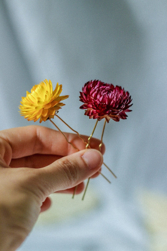 Hydrangea Hair Pins - Daisy cheapest Hair Pins - Eucalyptus Hair Pins - Wedding Hair Pins - Dried Flowers - Bridal Flower Pins - Rustic Wedding Pins