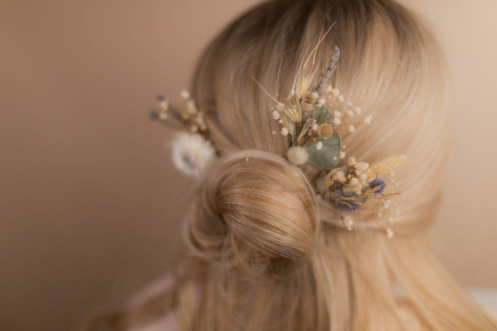 hiddenbotanicsweddings Hair Pin Sets Scottish Thistle & Dried Flower Hair Pins Set, Boho Hair Pins, Wedding Hair Pins, Flower Pin Set