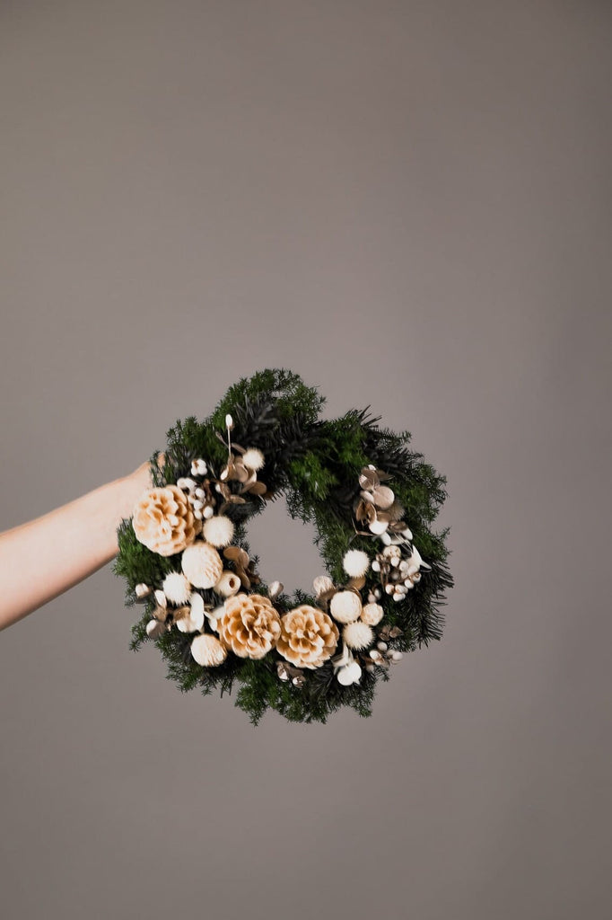 hiddenbotanicsweddings Modern Christmas Wreath No.10 / Preserved Pine in Soft Winter Door Wreath Christmas Decoration / Christmas Wreath / Xmas Door Wreath