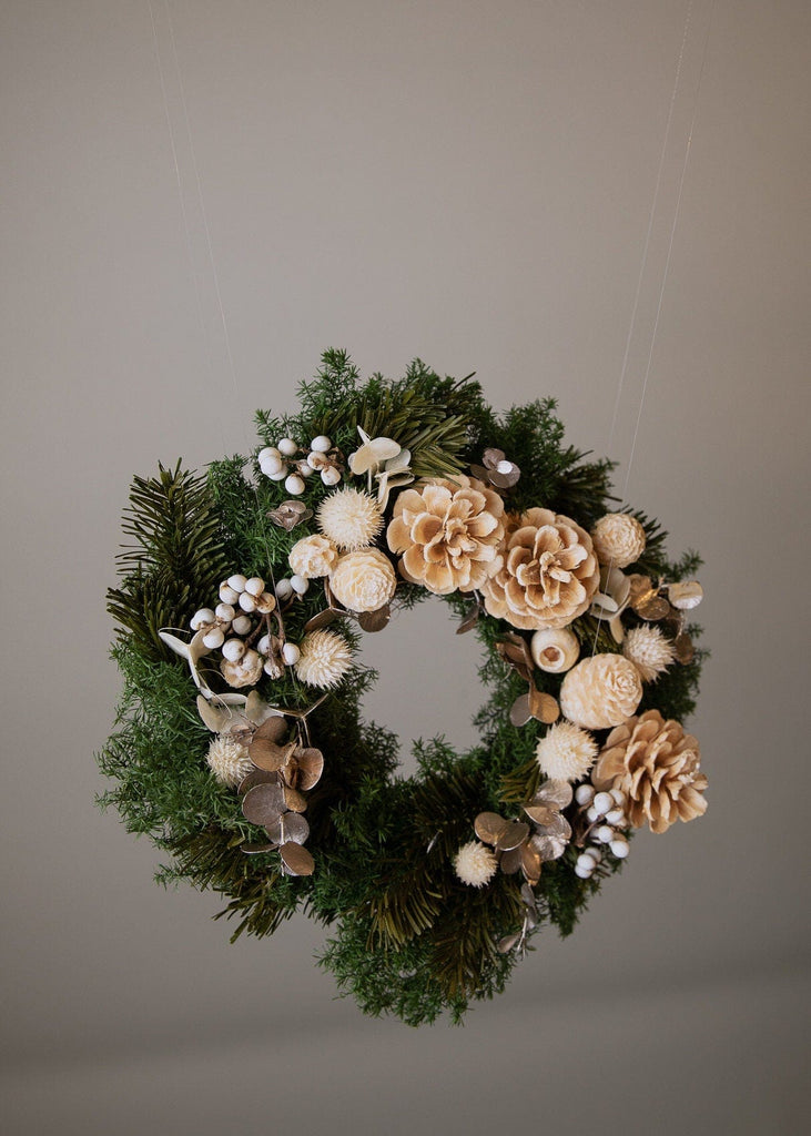 hiddenbotanicsweddings Modern Christmas Wreath No.10 / Preserved Pine in Soft Winter Door Wreath Christmas Decoration / Christmas Wreath / Xmas Door Wreath