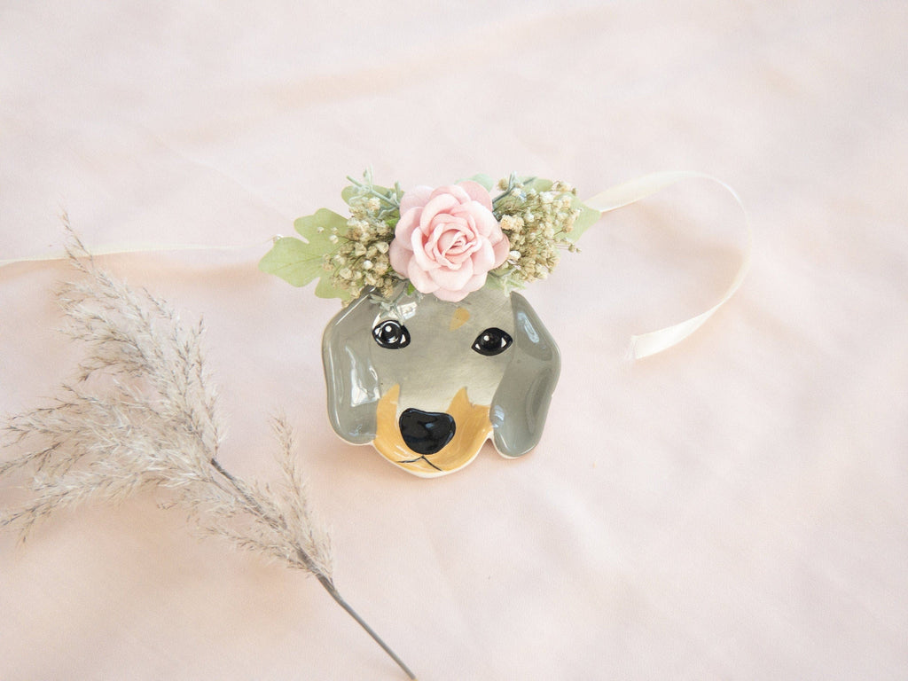hiddenbotanicsweddings Pet Crowns Pink Dog flower collar, dog flower collar, puppy flower collar, puppy flower collar, flower collar