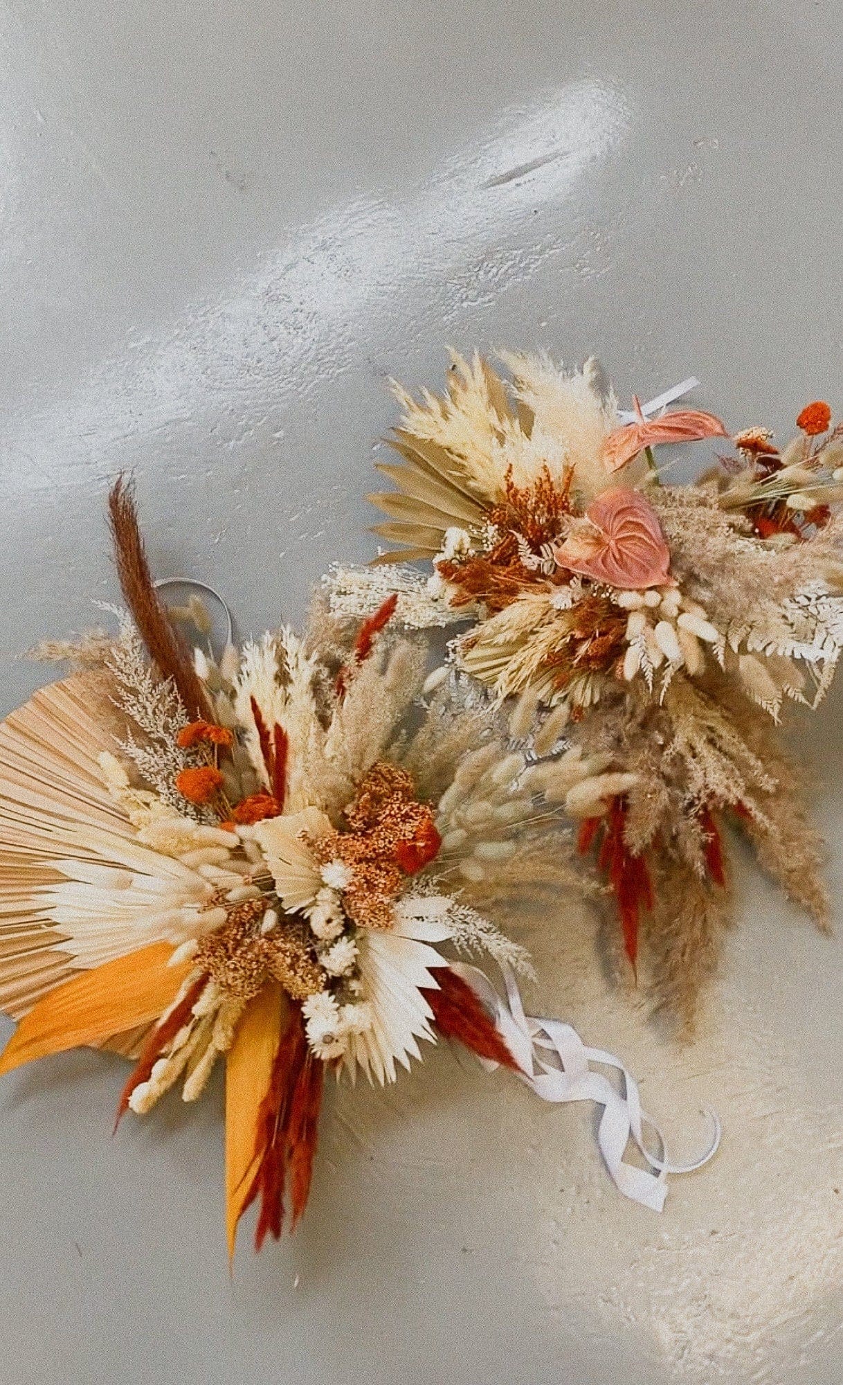 hiddenbotanicsweddings Burnt Orange Boho Ceremony Flowers Moongate Decoration Palm Leaves Arch decoration chuppah decor, wedding arch decor, backdrop decor