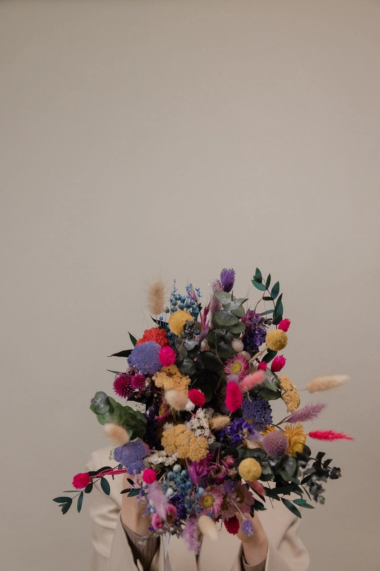 Hot pink wildflower retro flower arrangements from Hidden Botanics.