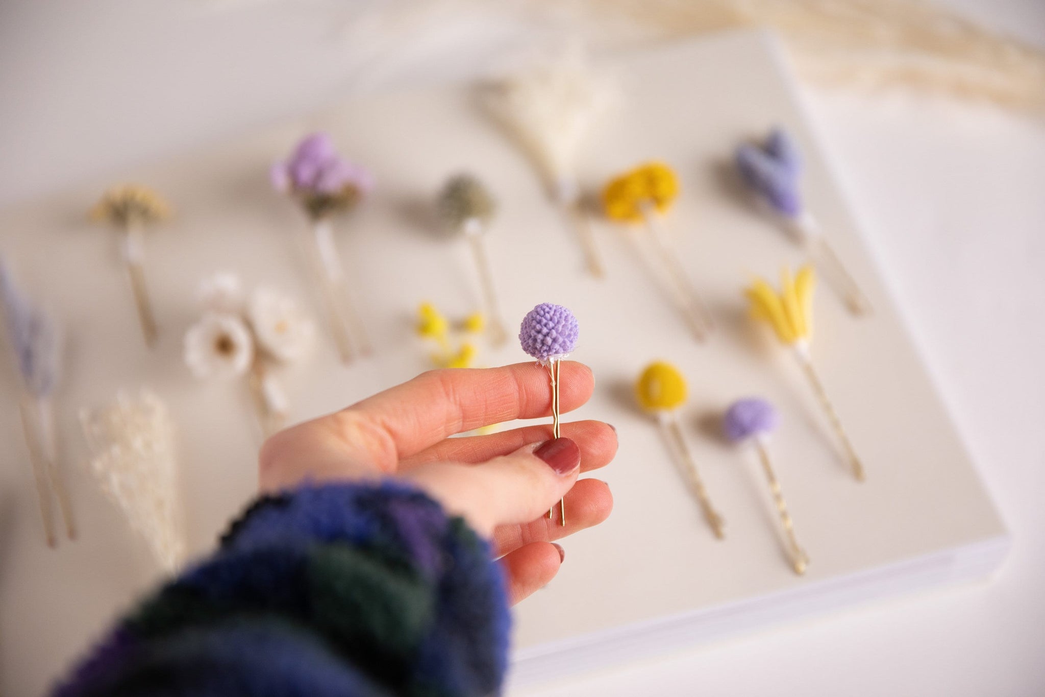 hiddenbotanicsweddings Hair Pin Sets Pastel Yellows & Lilacs 18 piece Hair Pins  Set, Boho Hair Pins, Wedding Hair Pins, Flower Pin Set