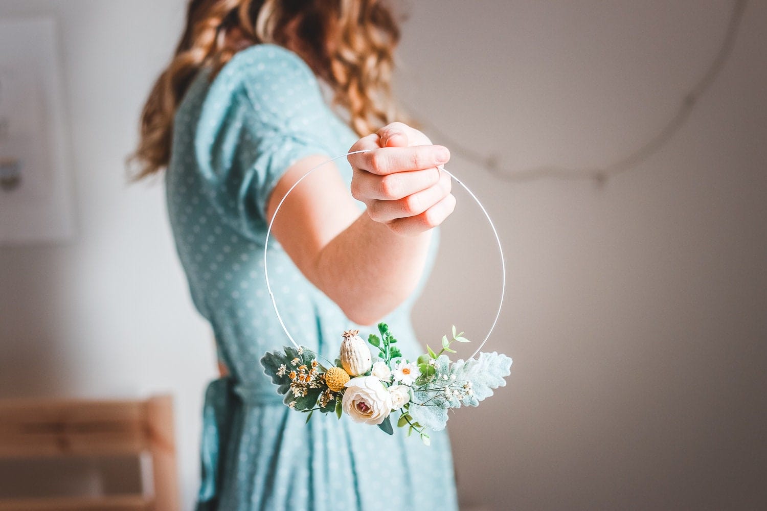 hiddenbotanicsweddings Floral Home Decorations White Metal Floral Hoop for Weddings and Decoration,Nordic Flower Hoop, Nursery hoop wreath, Wedding Decoration, Wedding Chair Hoops