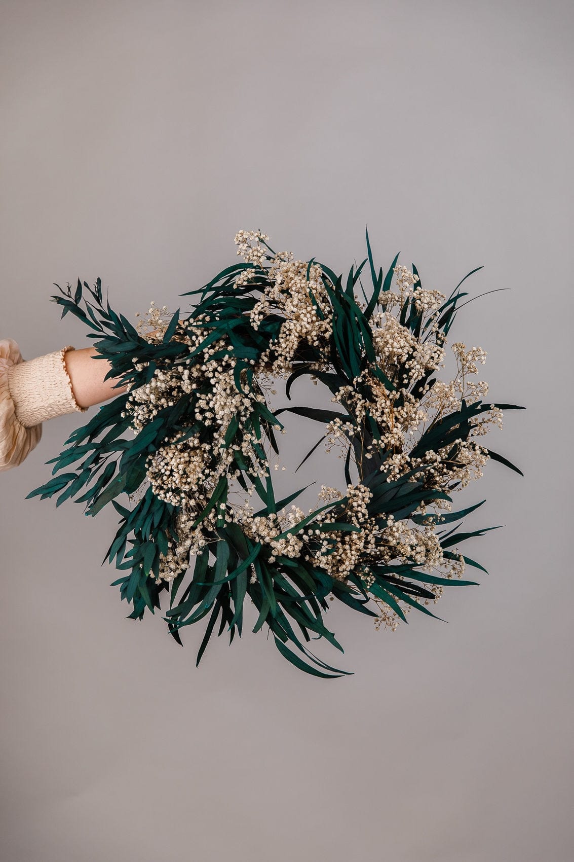hiddenbotanicsweddings Modern Christmas Wreath No.7 / Preserved Eucalyptus in Soft Winter Door Wreath Christmas Decoration / Christmas Wreath / Xmas Door Wreath
